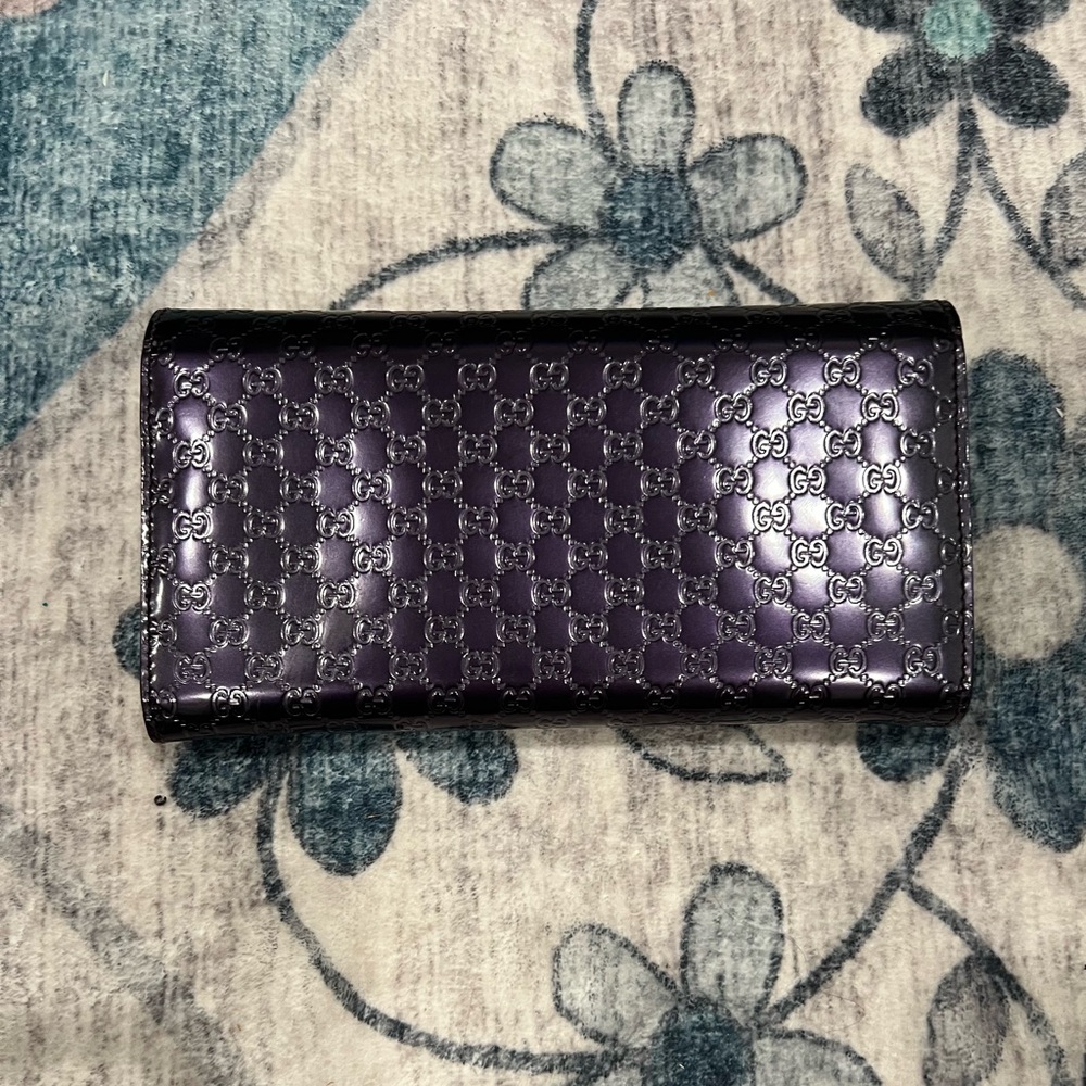 Gucci Shiny Microguccissima Leather Continental Wallet EUC normal wear - Picture 2 of 15
